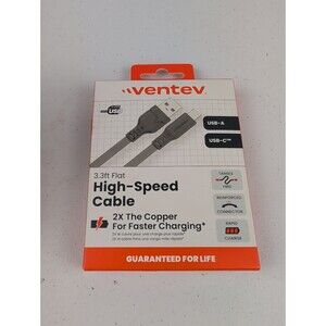 Ventev High Speed 6 Ft Braided Cable 2X the Copper for Faster Charging NEW